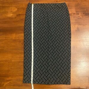 Zara Black and Gray Midi Pencil Skirt